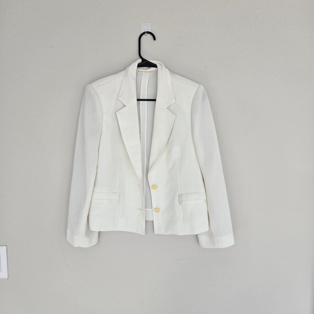 Petite sheer white blazer
